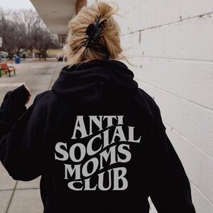 Black Anti Social Moms Club Hoodie